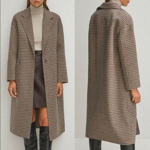 BNWT Massimo Dutti Check Wool Coat - Lg